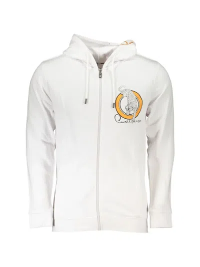Cavalli Class Leopard-print Zip-fastening Sweatshirt In White