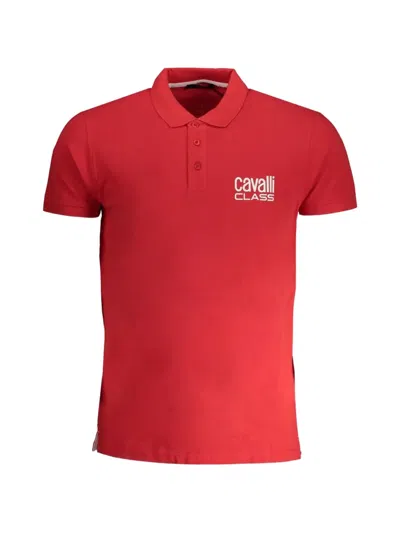 Cavalli Class Logo-embroidered Polo Shirt In Red