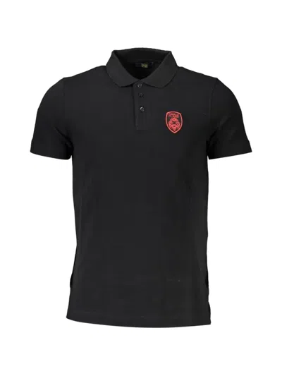 Cavalli Class Logo-embroidered Polo Shirt In Black