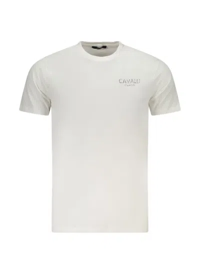 Cavalli Class Logo-embroidered T-shirt In White