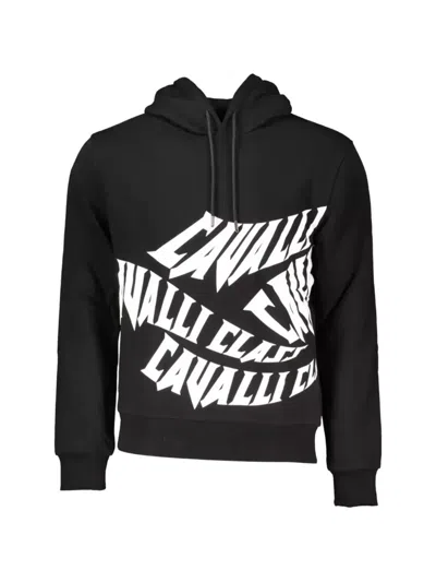 Cavalli Class Logo-print Cotton Hoodie In Black