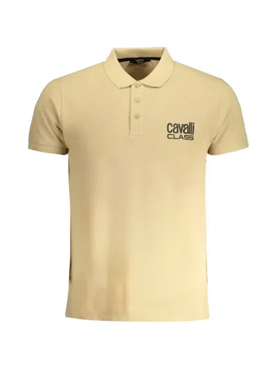 Cavalli Class Logo-print Cotton Polo Shirt In Neutral