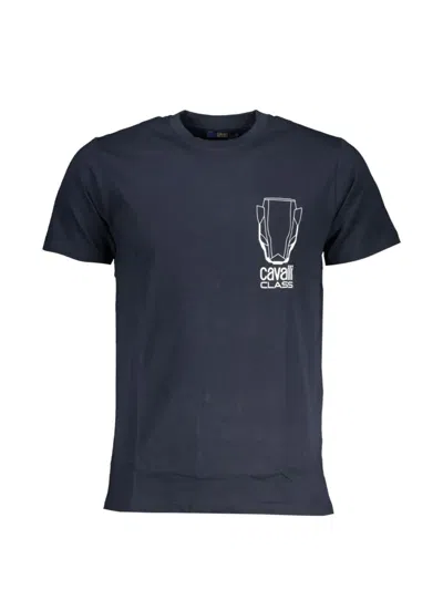 Cavalli Class Logo-print Cotton T-shirt In Blue