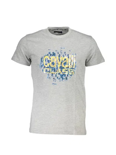 Cavalli Class Logo-print Cotton T-shirt In Gray