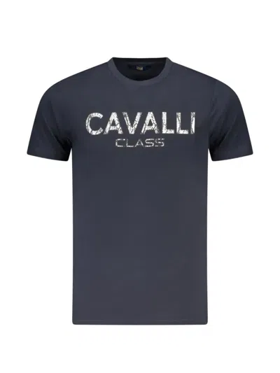 Cavalli Class Logo-print Crew-neck T-shirt In Blue