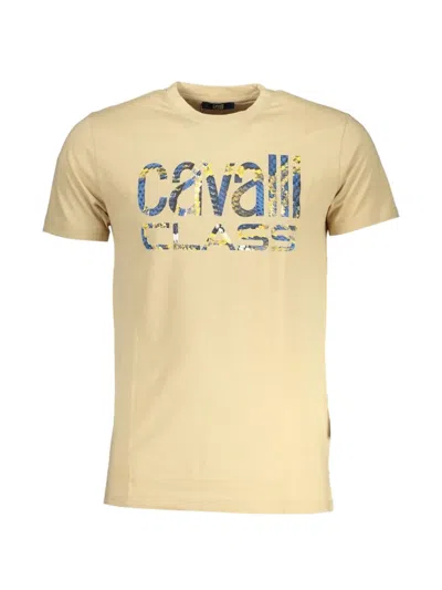Cavalli Class Logo-print Crew-neck T-shirt In Yellow