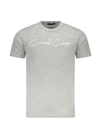 Cavalli Class Logo-print Short-sleeve T-shirt In Gray