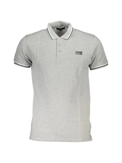 Cavalli Class Logo-print Striped-trim Polo Shirt In Grey