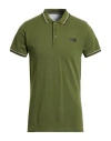 Cavalli Class Man Polo Shirt Military Green Size Xxl Cotton In Green