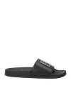 Cavalli Class Man Sandals Black Size 9 Calfskin In Black