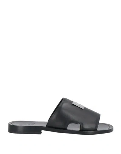 Cavalli Class Man Sandals Black Size 9 Leather