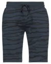 Cavalli Class Men's Flat Front Print Shorts In Blue