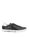 Cavalli Class Man Sneakers Black Size 12 Calfskin In Black