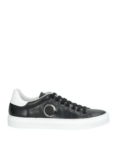 Cavalli Class Man Sneakers Black Size 9 Calfskin