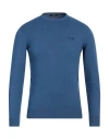 Cavalli Class Man Sweater Slate Blue Size Xxl Viscose, Polyester, Polyamide