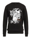 Cavalli Class Man Sweatshirt Black Size 3xl Cotton, Polyester