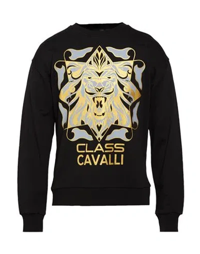 Cavalli Class Man Sweatshirt Black Size S Cotton