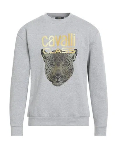 Cavalli Class Man Sweatshirt Light Grey Size Xxl Polyester, Cotton