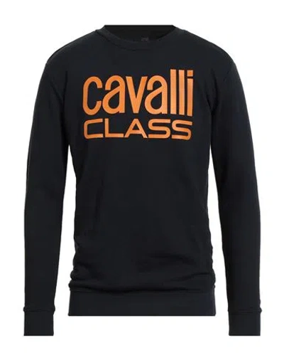 Cavalli Class Man Sweatshirt Midnight Blue Size L Cotton, Polyester