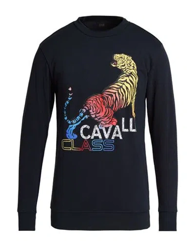Cavalli Class Man Sweatshirt Midnight Blue Size M Cotton, Polyester