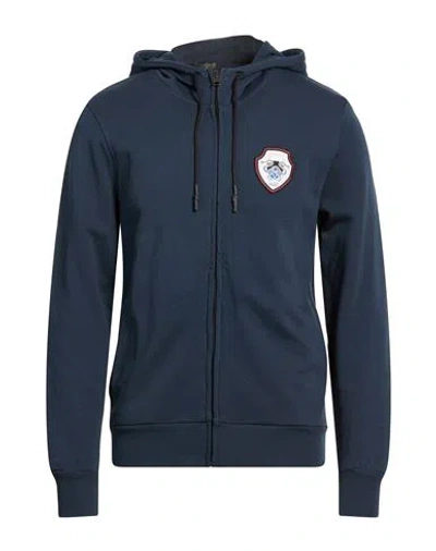 Cavalli Class Man Sweatshirt Navy Size Xl Cotton In Blue