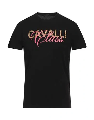 Cavalli Class Man T-shirt Black Size Xxl Cotton In Black