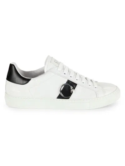 Cavalli Class Men's Colorblock Leather Sneakers In White