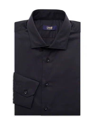 Cavalli Class Men's Comfort Fit Dress Shirt In Black