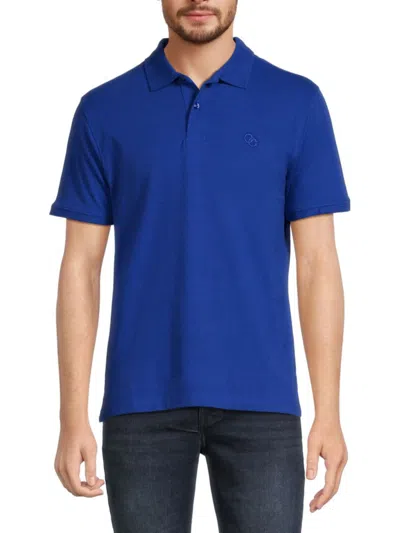 Cavalli Class Men's Embroidered Logo Polo In Blue