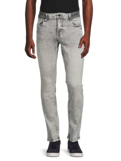 Cavalli Class Men's High Rise Faded Jeans In Grey Acid
