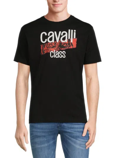 Cavalli Class Men's Logo Graphic Tee In Black