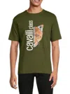 Cavalli Class Short Sleeve Graphic Print T-shirt In Army