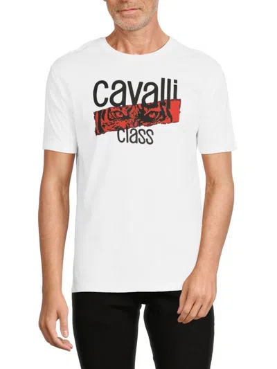 Cavalli Class Men's Logo Tee In White