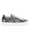 CAVALLI CLASS MEN'S PYTHON EMBOSSED LEATHER LOW TOP SNEAKERS