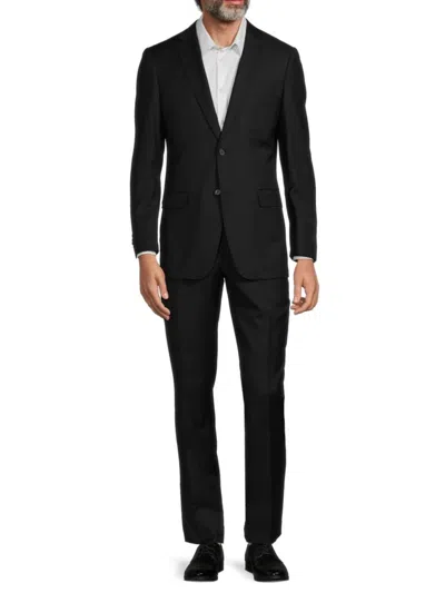 Cavalli Class Men's Slim Fit Super 120s Wool Suit In Black