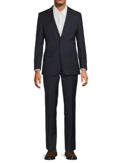Cavalli Class Men's Slim Fit Super 120s Wool Suit In Navy