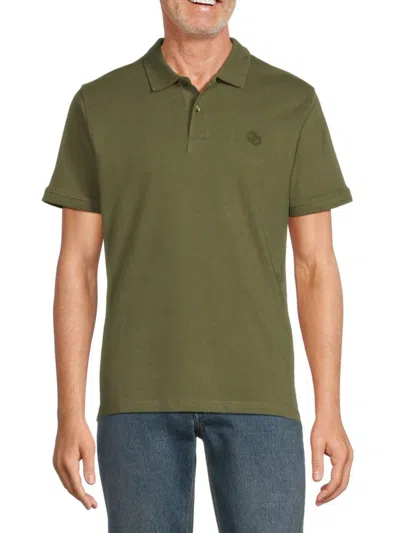 Cavalli Class Men's Tonal Embroidered Logo Polo In Army