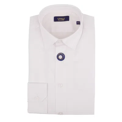 Cavalli Class Mens Comfort Fit White Dress Shirt