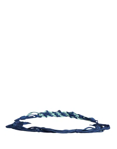 Cavalli Class Multicolor Twisted Rope Chain Buckle Waist Belt In Blue