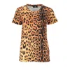 Cavalli Class Orange Cotton Tops & T-shirt In Animal Print