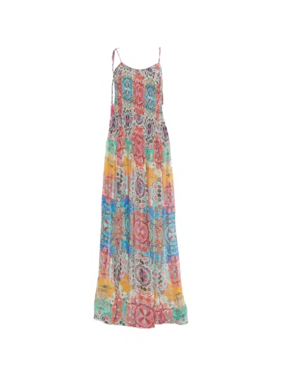 Pre-owned Cavalli Class Patterned Maxi Dress In Blue