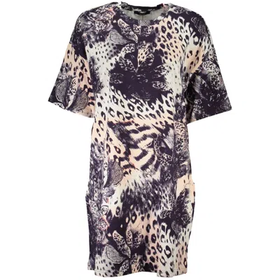 Cavalli Class Pink Cotton Dress In Purple