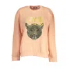 Cavalli Class Pink Cotton Sweater In Neutral