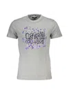 Cavalli Class Pixelated Logo-print T-shirt In Gray
