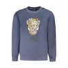 Cavalli Class Leopard-print Sweater In Blue