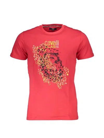 Cavalli Class Print-detail Round-neck T-shirt In Red