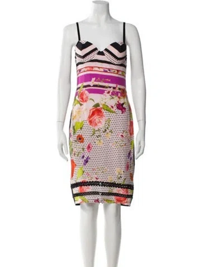 Pre-owned Cavalli Class Printed Knee-length Dress In Multi