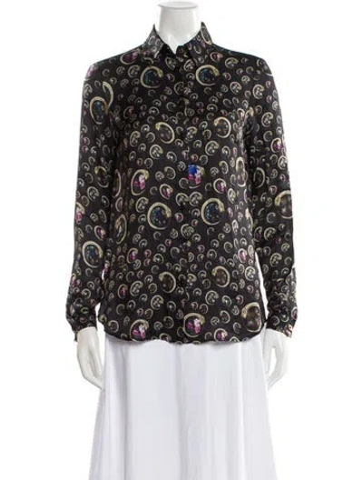 Pre-owned Cavalli Class Printed Long Sleeve Blouse In Multi