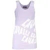 Cavalli Class Purple Cotton Tank Top In Blue