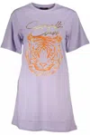 CAVALLI CLASS PURPLE COTTON TOPS & T-SHIRT